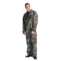 Adult Woodland Camouflage Long Sleeve Flightsuit (S to XL)